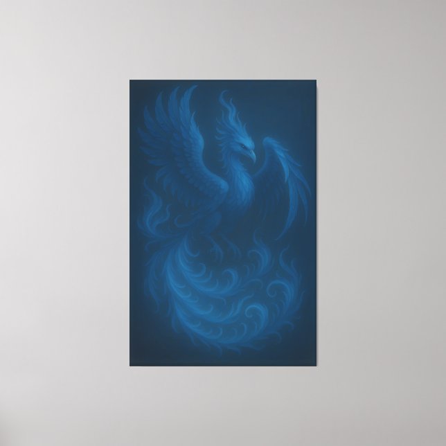 Blue Moon Phoenix · Fine Art Canvas Print (Frente)