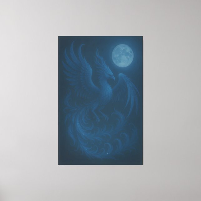 Blue Moon Phoenix · Fine Art Canvas Print (Frente)