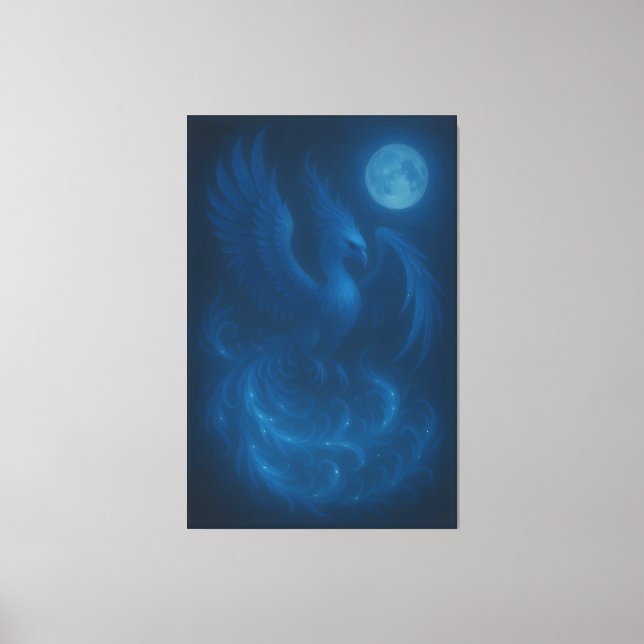 Blue Moon Phoenix · Fine Art Canvas Print (Frente)