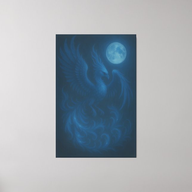 Blue Moon Phoenix · Fine Art Canvas Print (Frente)