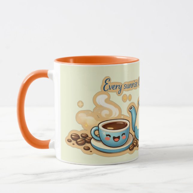 Blue Morning Harmony | Caneca de Inspiração para o (Esquerda)