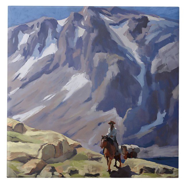 “Blue Mountain Rider” por Edgar Payne (Frente)