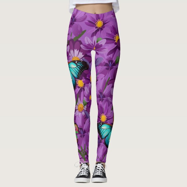 "Blue Mountain Swallowtail" Leggings (Frente)