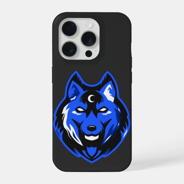 Blue Mystic Wolf iPhone 15 Case (Verso)