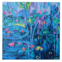 Blue Nature Floral Abstrato