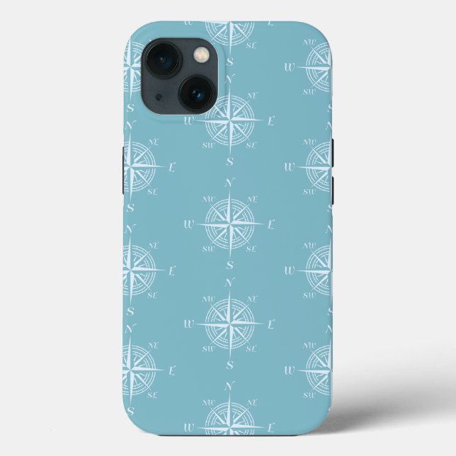 Blue Nautical Sailing Compass (Verso)