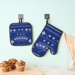 Blue Norwegian Knit,  Oven Mit