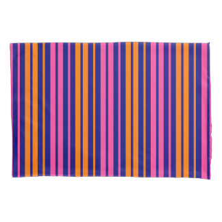 Blue Orange Pink Vertical Stripes Design