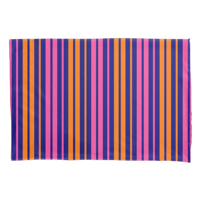 Blue Orange Pink Vertical Stripes Design   (Frente)