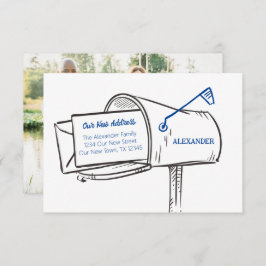 Blue Our New Address Mailbox Movendo