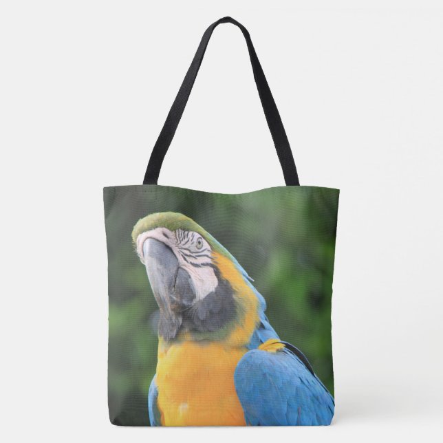 Blue Parrot Tote Bag (Verso)