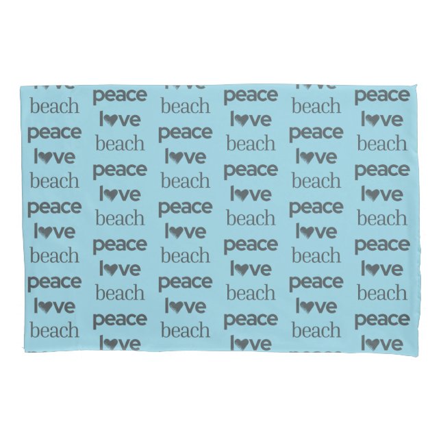 Blue Peace Love Beach Reversible Coastal Set of 2 (Frente-Esquerda)