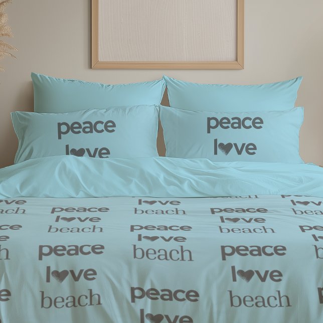Blue Peace Love Beach Reversible Coastal Set of 2 (Criador carregado)