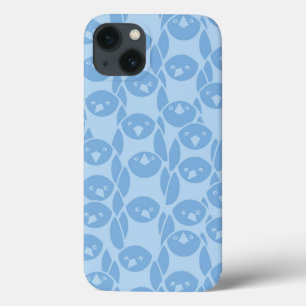 Blue penguins pattern background