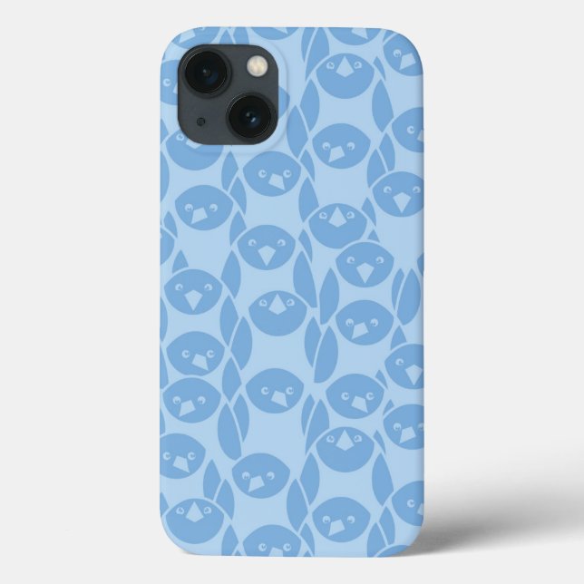 Blue penguins pattern background (Verso)
