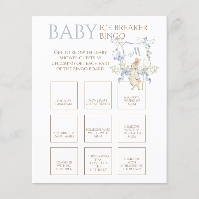 Blue Peter o Rabbit Baby Ice Breaker Bingo (Frente)