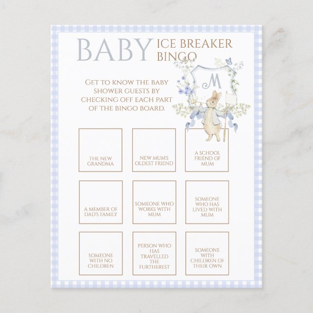Blue Peter o Rabbit Baby Ice Breaker Bingo (Frente)