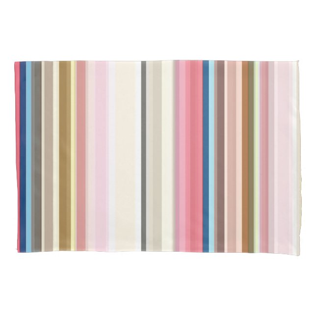 Blue, pink, almond and coffee stripes (Frente)