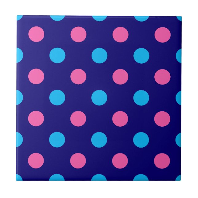 Blue Pink Cyan Polka Dot Pattern (Frente)