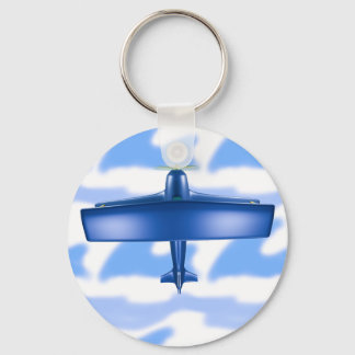 Blue Plane Aviation Sky Blue Cloud Chaveiro