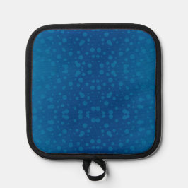 Blue potholder with a subtle dotted pattern 