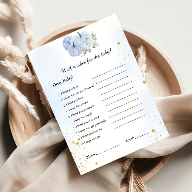 Blue Pumpkin deseja o cartão do jogo do chá de fra (Criador carregado)