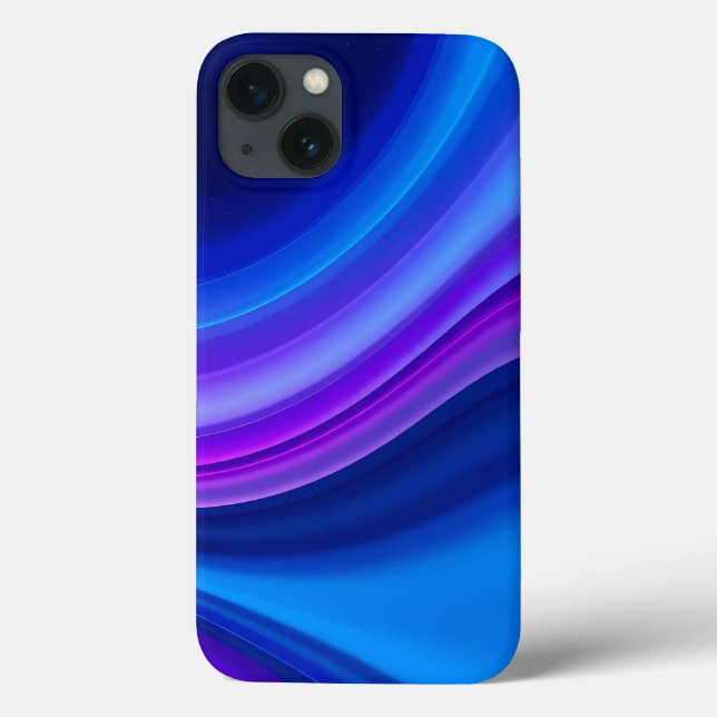 Blue Purple Gradient Wave iPhone Case (Verso)