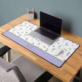 Blue Purple Watercolor Wildflower Monogram Name De