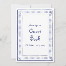 Blue Quirky Hand Desenhando Sinal de Livro de Conv
