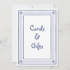 Blue Quirky Hand Desenhando Sinal de Nups e Presen