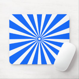 Blue Radiant Burst Mouse Pad – Modern Geometric En