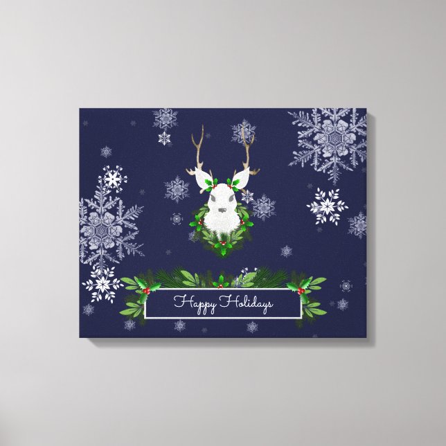 Blue Reindeer Canvas Print (Frente)