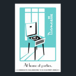 Blue Retro Dansette record player Pop Art poster<br><div class="desc">Retro record player Pop Art poster</div>