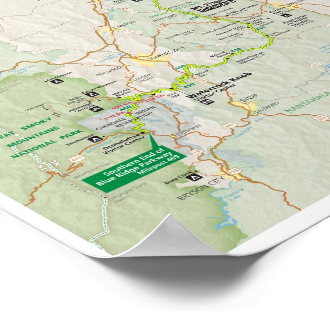 Blue Ridge Parkway 2026 map poster (Borda)