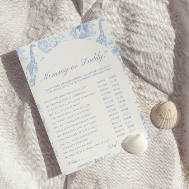 Blue Safari Toile de Jouy Mommy or daddy Games (Criador carregado)