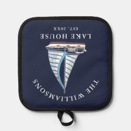 Blue Sails Boat Náutico Nome Personalizado Lago Ho