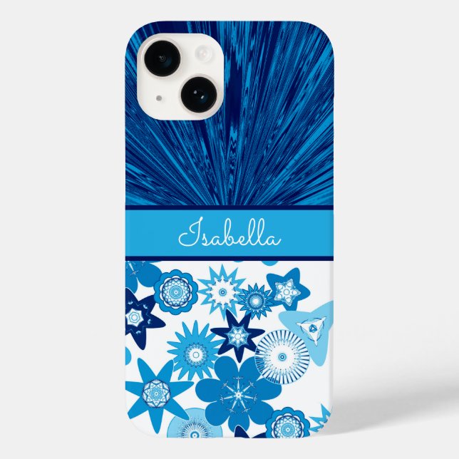 Blue Satin n Flowers Monograma (Verso)