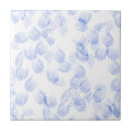 Blue Shapes Pattern Ceramic Tile
