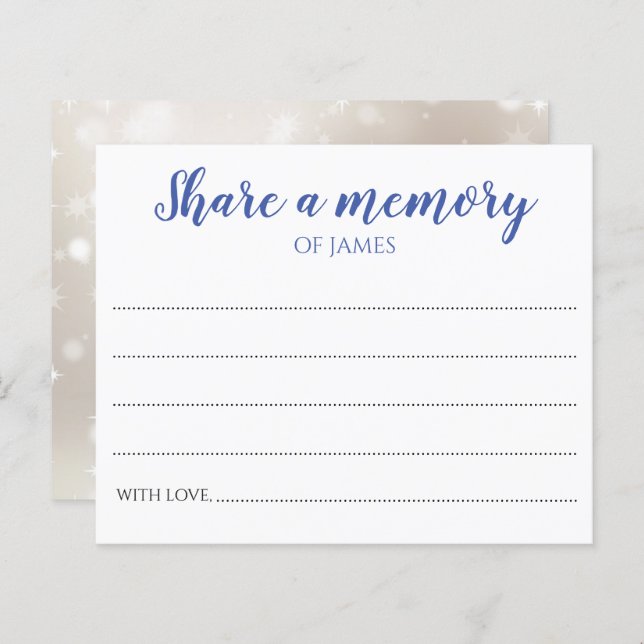 Blue Share a Memory Memorial Celebration of Life (Frente/Verso)