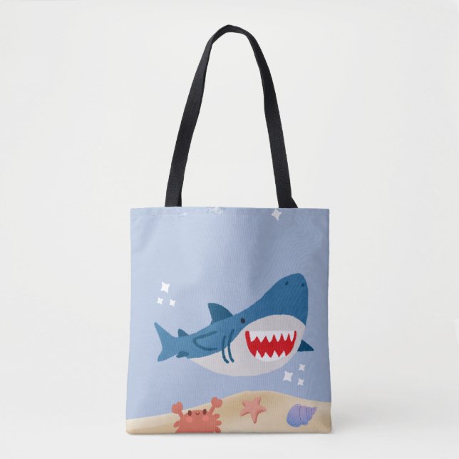 Blue shark tote bag (Frente)