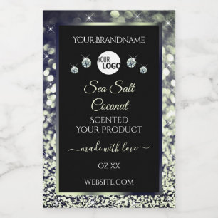 Blue Silver Glitter Etiquetas de produto Ouros de