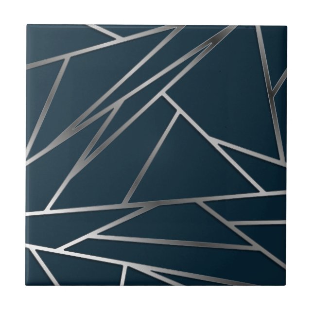 Blue Silver Modern Geométrico (Frente)