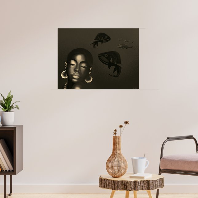 Blue Siren Art Poster (Sala de Estar 3)