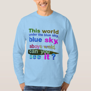 Blue Sky Aboyu World" Camisa Artística Desenhada À