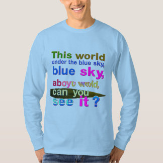 Blue Sky Aboyu World" Camisa Artística Desenhada À