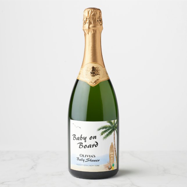 Blue Sky Baby On Conselho Beach Surf Chá de fralda (Frente)