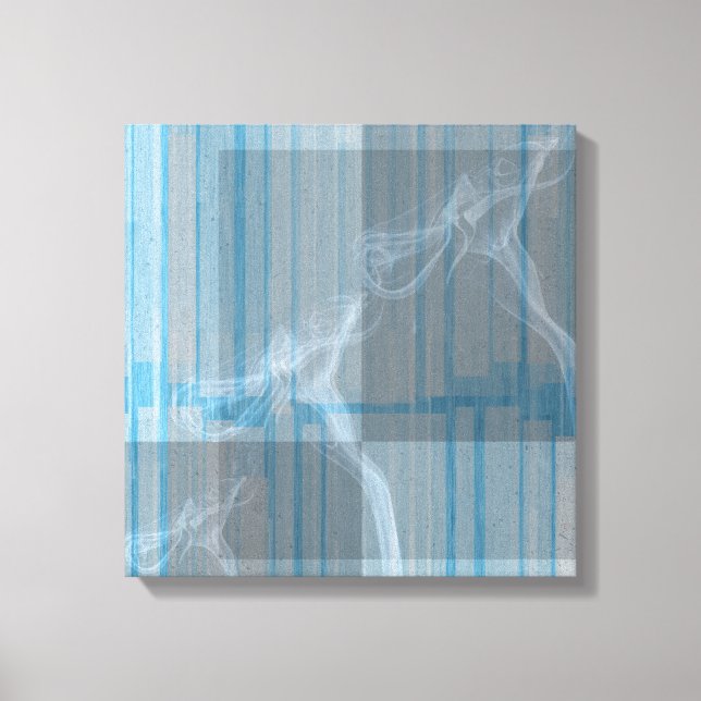 Blue Smoke & Stripes Canvas Art (Frente)