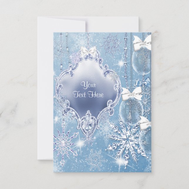 Blue Snowflake Winter Wonderland RSVP (Frente)
