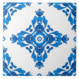 Blue Spanish Portuguese Patterned