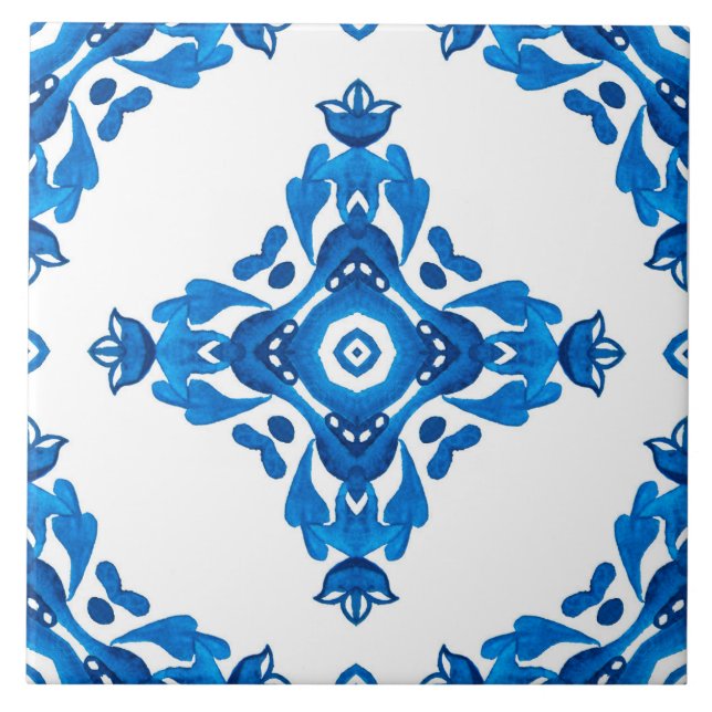 Blue Spanish Portuguese Patterned (Frente)